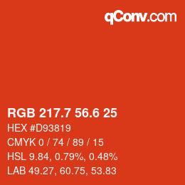 カラーコード: RGB 217.7 56.6 25 | qconv.com
