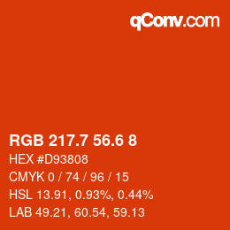 カラーコード: RGB 217.7 56.6 8 | qconv.com