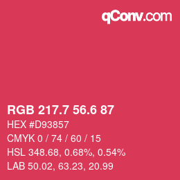 カラーコード: RGB 217.7 56.6 87 | qconv.com