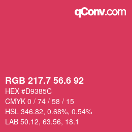 カラーコード: RGB 217.7 56.6 92 | qconv.com