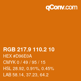 カラーコード: RGB 217.9 110.2 10 | qconv.com