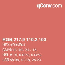 Color code: RGB 217.9 110.2 100 | qconv.com