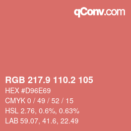 Color code: RGB 217.9 110.2 105 | qconv.com