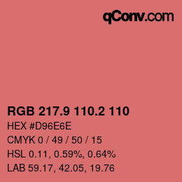 Color code: RGB 217.9 110.2 110 | qconv.com