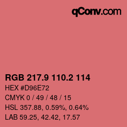 Color code: RGB 217.9 110.2 114 | qconv.com