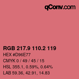 Color code: RGB 217.9 110.2 119 | qconv.com