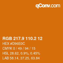 カラーコード: RGB 217.9 110.2 12 | qconv.com