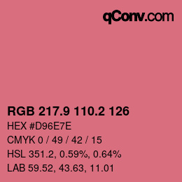 カラーコード: RGB 217.9 110.2 126 | qconv.com