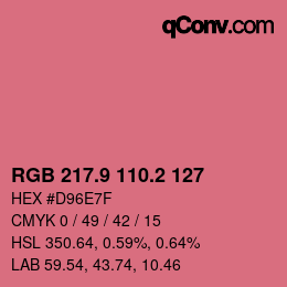 カラーコード: RGB 217.9 110.2 127 | qconv.com