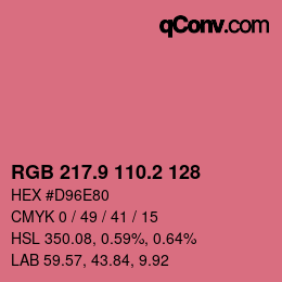 カラーコード: RGB 217.9 110.2 128 | qconv.com