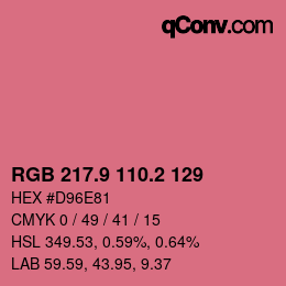 カラーコード: RGB 217.9 110.2 129 | qconv.com