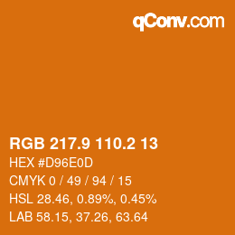 カラーコード: RGB 217.9 110.2 13 | qconv.com