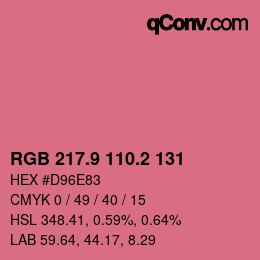 カラーコード: RGB 217.9 110.2 131 | qconv.com