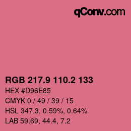 カラーコード: RGB 217.9 110.2 133 | qconv.com