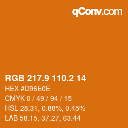 Color code: RGB 217.9 110.2 14 | qconv.com