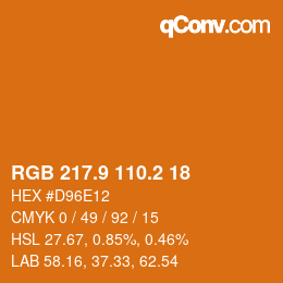 カラーコード: RGB 217.9 110.2 18 | qconv.com