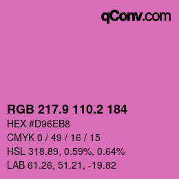 カラーコード: RGB 217.9 110.2 184 | qconv.com