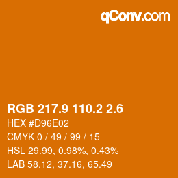 カラーコード: RGB 217.9 110.2 2.6 | qconv.com