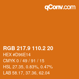 Color code: RGB 217.9 110.2 20 | qconv.com