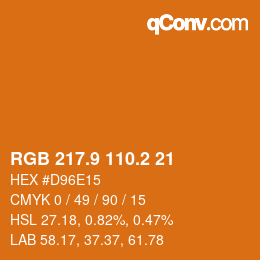 カラーコード: RGB 217.9 110.2 21 | qconv.com