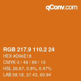 Color code: RGB 217.9 110.2 24 | qconv.com