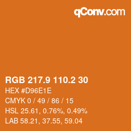 カラーコード: RGB 217.9 110.2 30 | qconv.com