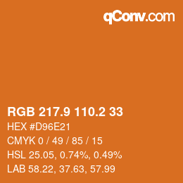 Color code: RGB 217.9 110.2 33 | qconv.com