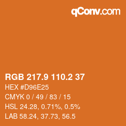 カラーコード: RGB 217.9 110.2 37 | qconv.com