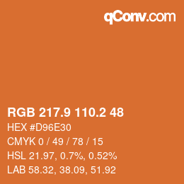 カラーコード: RGB 217.9 110.2 48 | qconv.com