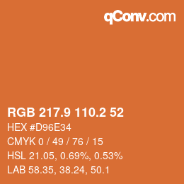 Color code: RGB 217.9 110.2 52 | qconv.com
