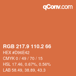 Color code: RGB 217.9 110.2 66 | qconv.com