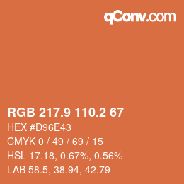 Color code: RGB 217.9 110.2 67 | qconv.com