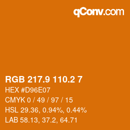 カラーコード: RGB 217.9 110.2 7 | qconv.com
