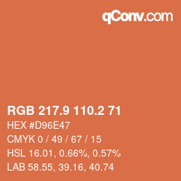 Farbcode: RGB 217.9 110.2 71 | qconv.com