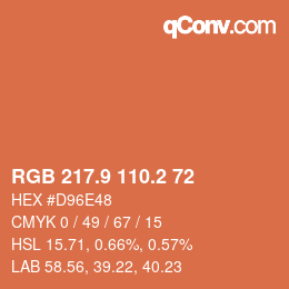 Color code: RGB 217.9 110.2 72 | qconv.com