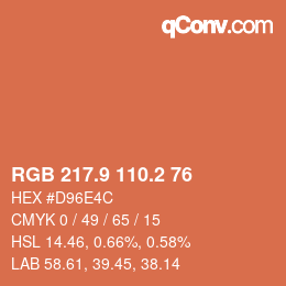 Color code: RGB 217.9 110.2 76 | qconv.com