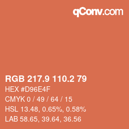 Color code: RGB 217.9 110.2 79 | qconv.com