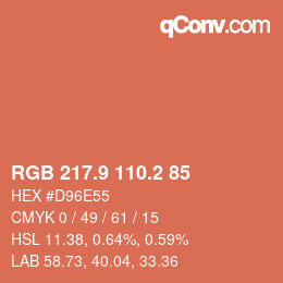 Farbcode: RGB 217.9 110.2 85 | qconv.com