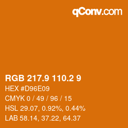 Color code: RGB 217.9 110.2 9 | qconv.com