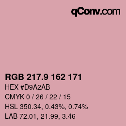 Color code: RGB 217.9 162 171 | qconv.com