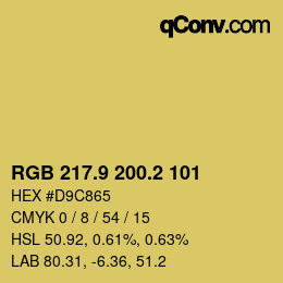 カラーコード: RGB 217.9 200.2 101 | qconv.com