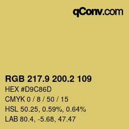 カラーコード: RGB 217.9 200.2 109 | qconv.com