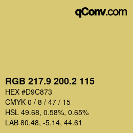 カラーコード: RGB 217.9 200.2 115 | qconv.com