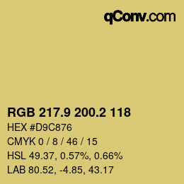 Color code: RGB 217.9 200.2 118 | qconv.com
