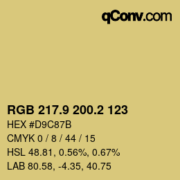 Color code: RGB 217.9 200.2 123 | qconv.com
