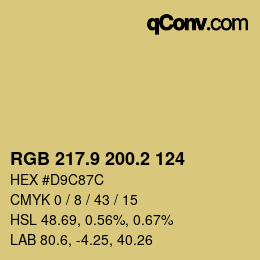 Color code: RGB 217.9 200.2 124 | qconv.com