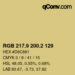 Color code: RGB 217.9 200.2 129 | qconv.com