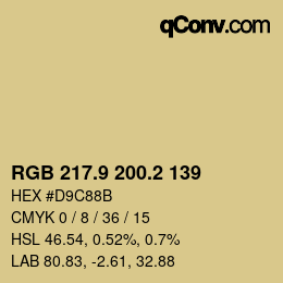 Color code: RGB 217.9 200.2 139 | qconv.com