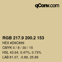 Color code: RGB 217.9 200.2 153 | qconv.com
