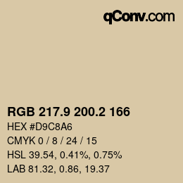 Color code: RGB 217.9 200.2 166 | qconv.com